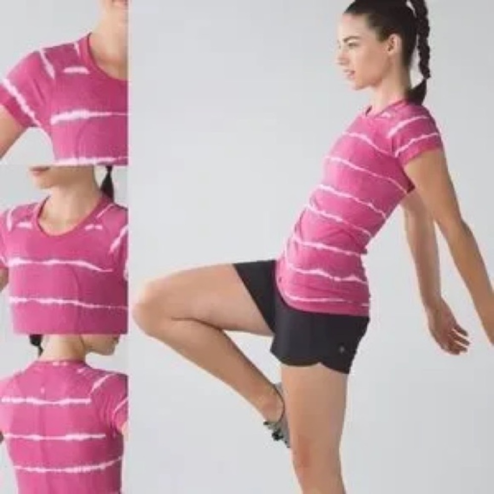 Lululemon athletica Swiftly Run Tee in Tie Dye Pink & White - Picture 3 of 3
